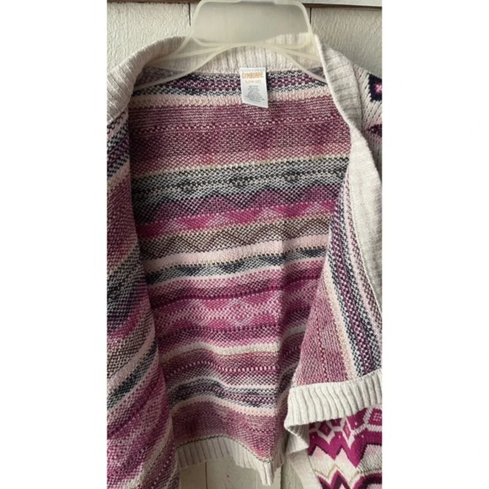 Gymboree Girls Pink Gold Cardigan Size 10-12‎ Chevron Aztec Warm Winter Cozy